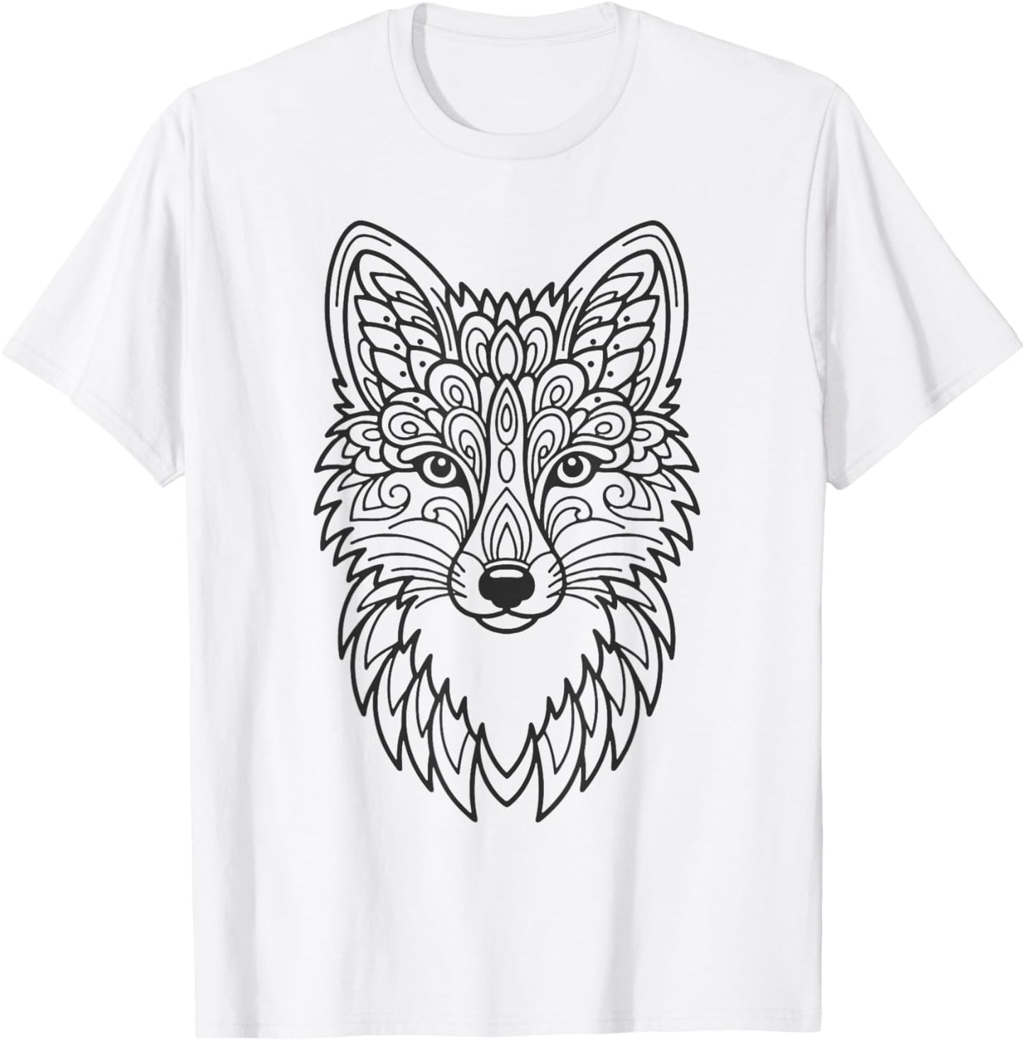 Coloring Mandala Fox Coloring Yourself T-Shirt - T-Shirt | White