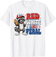 Funny Red-White and Feral Raccoon Patriotic 4th of July Meme T-Shirt - T-Shirt | White