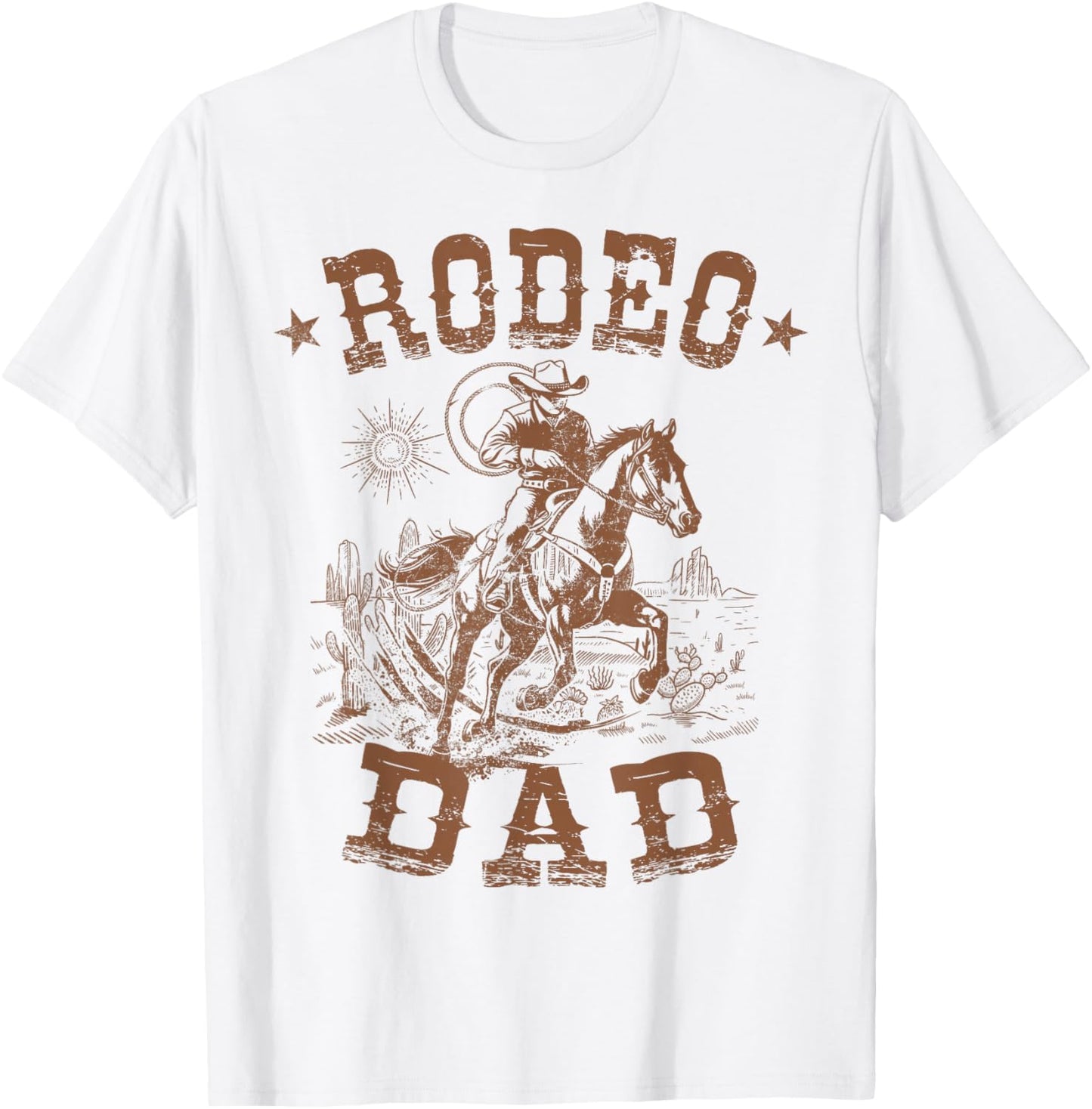 Rodeo Dad Western Cowboy Daddy Family Matching Father's Day T-Shirt - T-Shirt | White