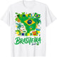Brasil Flag Outfit Idea for Kids Brazilian Themed Brasileira T-Shirt - T-Shirt | White