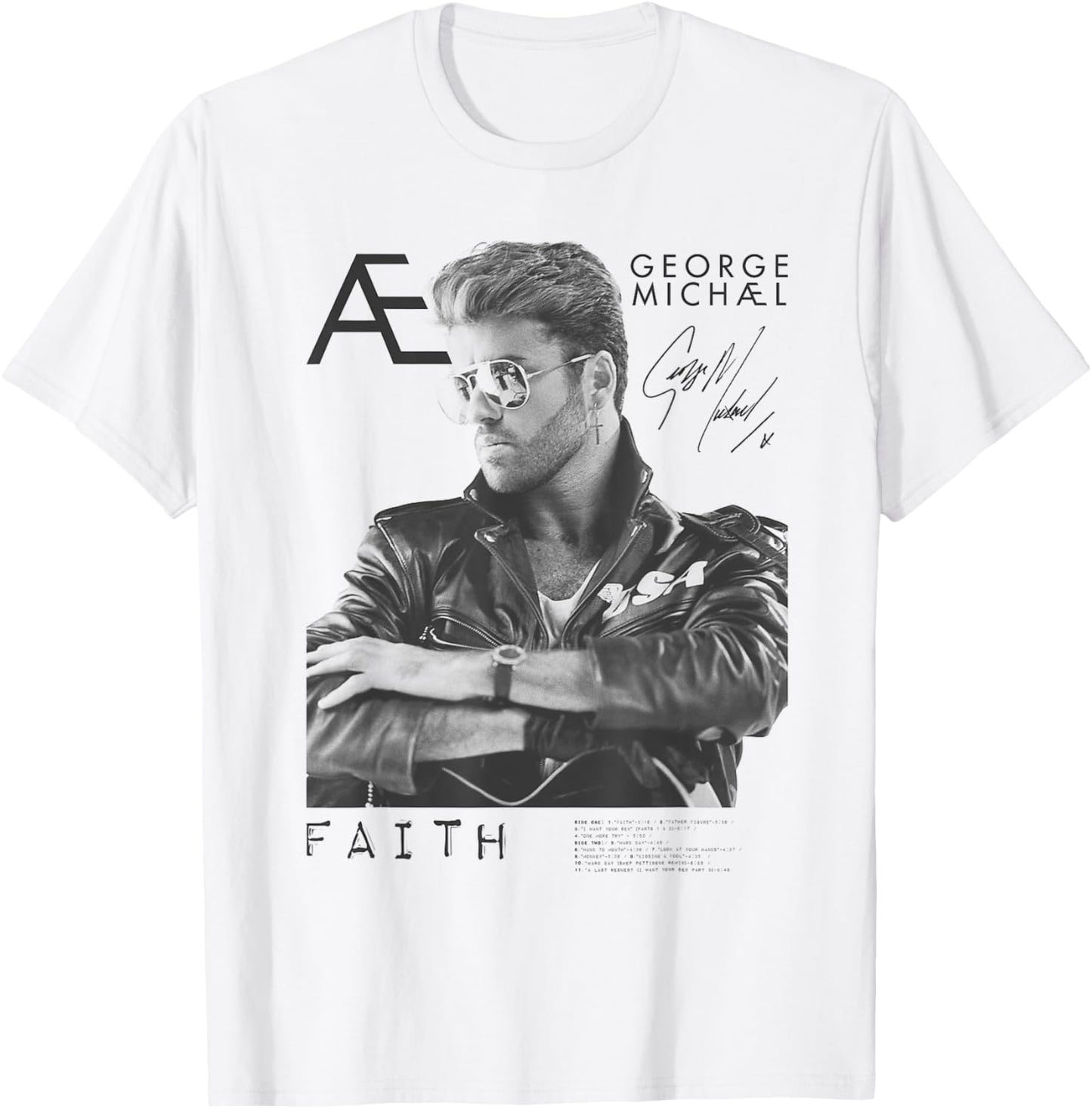 George Michael Signature Faith Graphic T-Shirt - T-Shirt | White