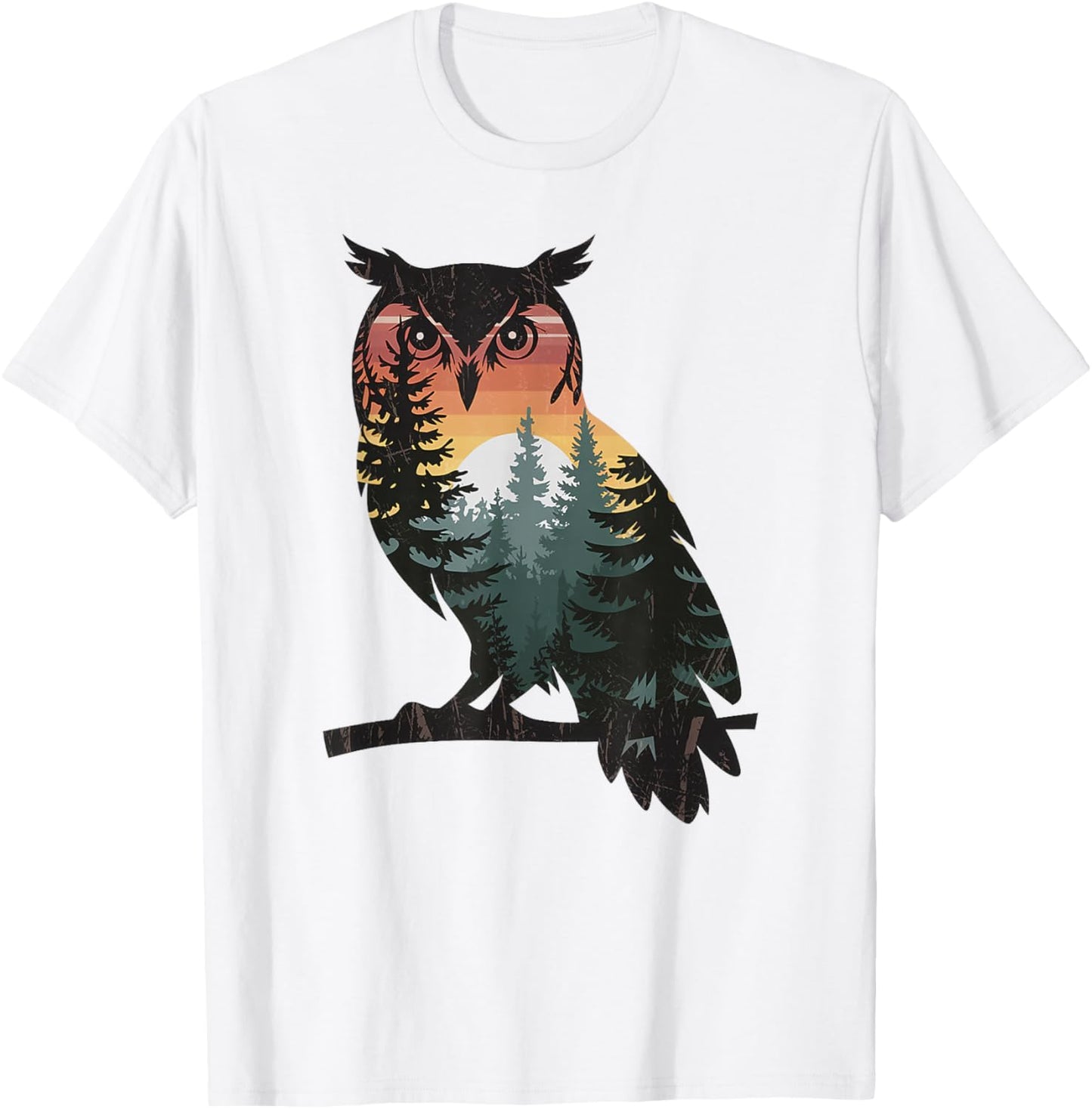 Owl Hunting Hiking Outdoor Camping Forest Men Women Owl T-Shirt - T-Shirt | White