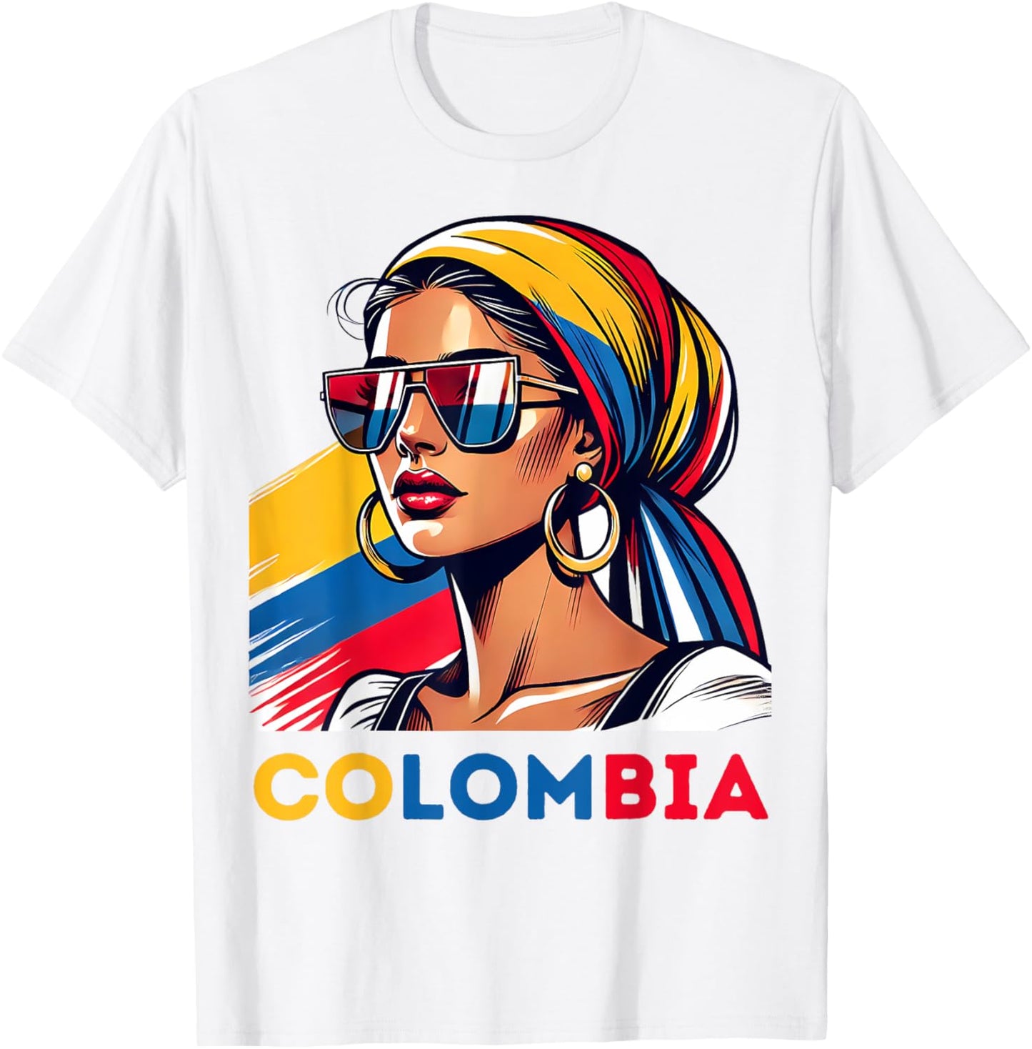 Colombians Souvenirs Products Woman Flag Roots Colombia T-Shirt - T-Shirt | White
