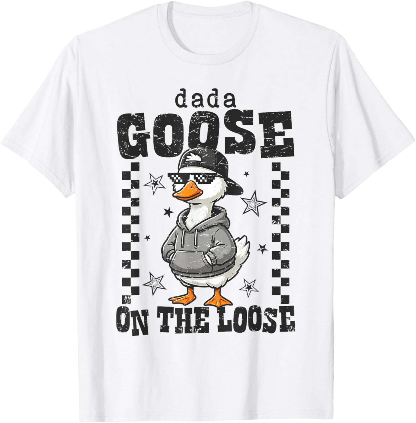 Dada Goose On The Loose Silly Goose Dad Men Father's Day T-Shirt - T-Shirt | White