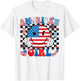 Groovy American Girl Smile Face 4th of July Shirts Women T-Shirt - T-Shirt | White