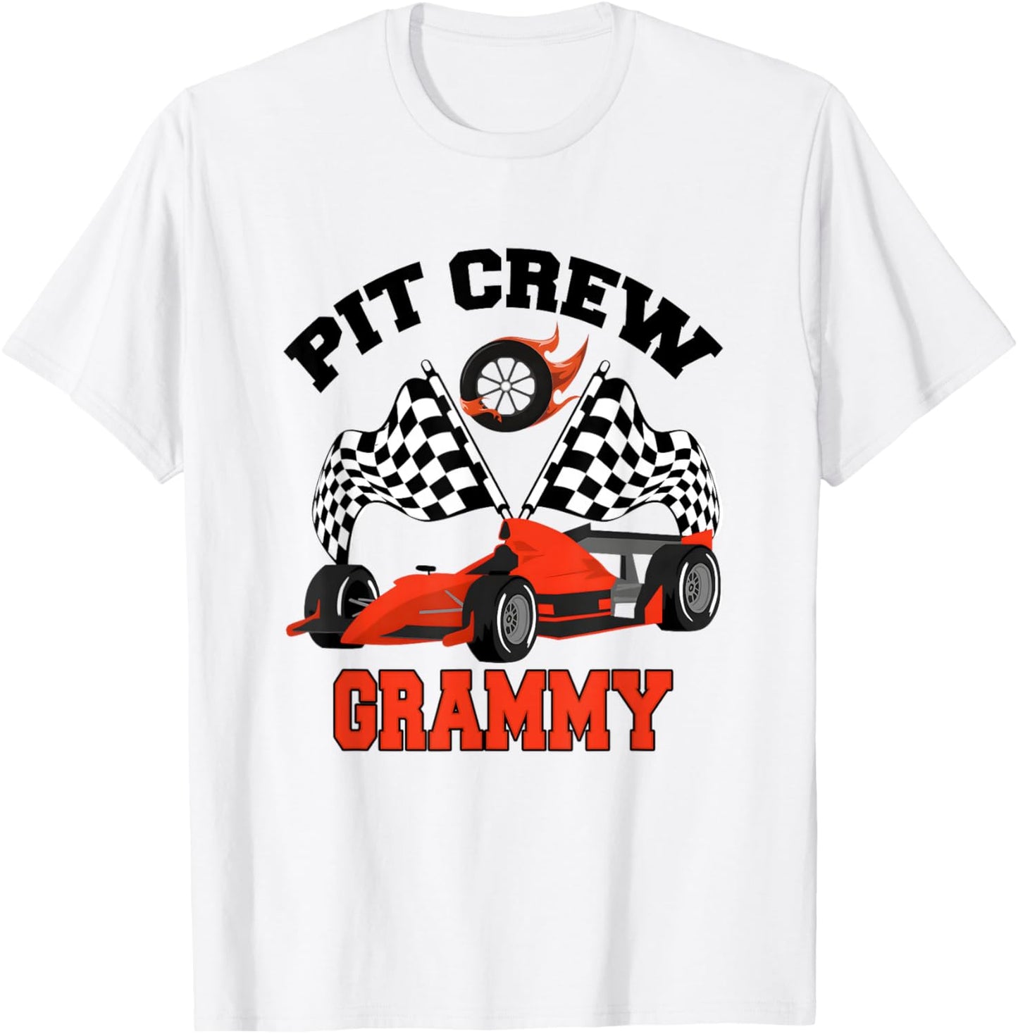 Grammy Pit Crew Race Car Birthday Family Racing T-Shirt - T-Shirt | White