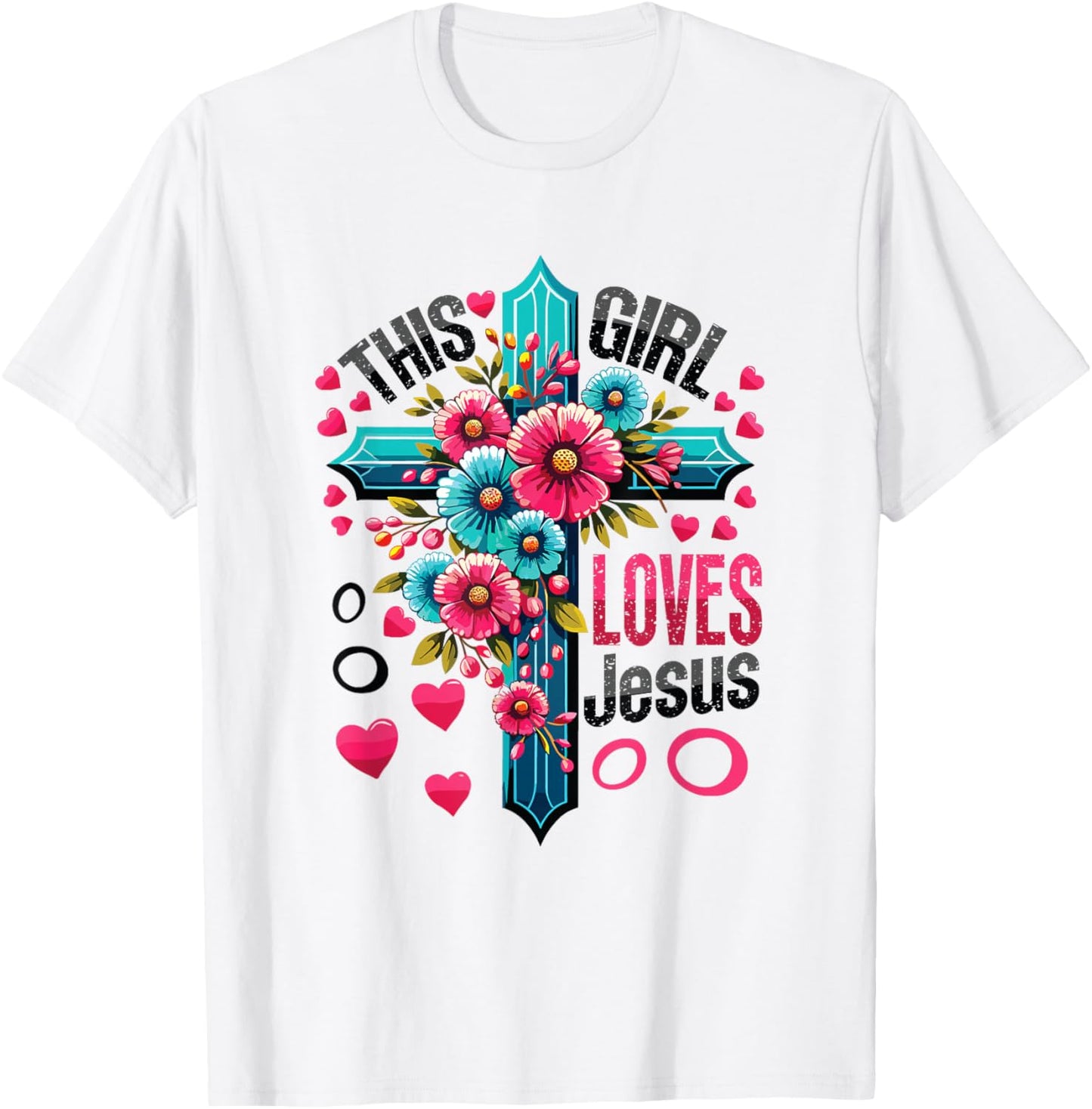 This Girl Loves Jesus Cute Christian Girl Jesus T-Shirt - T-Shirt | White