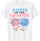 Keeper Of The Gender Reveal Butterfly Hot Air Balloons Party T-Shirt - T-Shirt | White