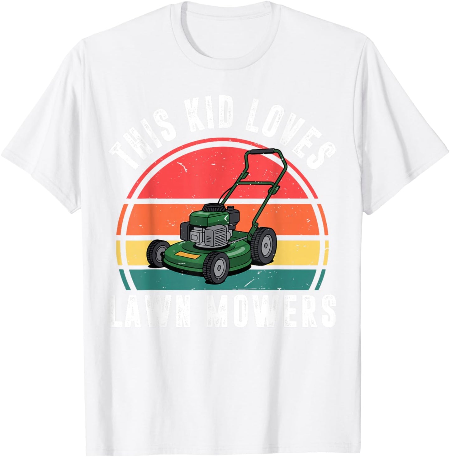 This Kid Loves Lawn Mower Push Toddler Boy Baby Funny Mowing T-Shirt - T-Shirt | White