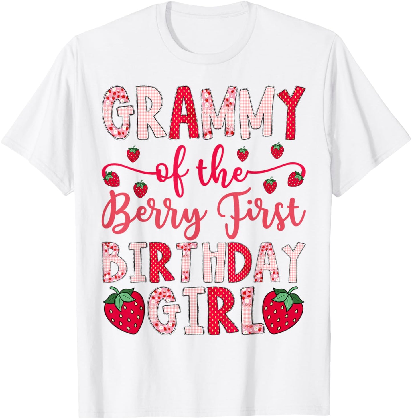 Grammy of The Berry First Birthday Girl Strawberry Lover T-Shirt - T-Shirt | White
