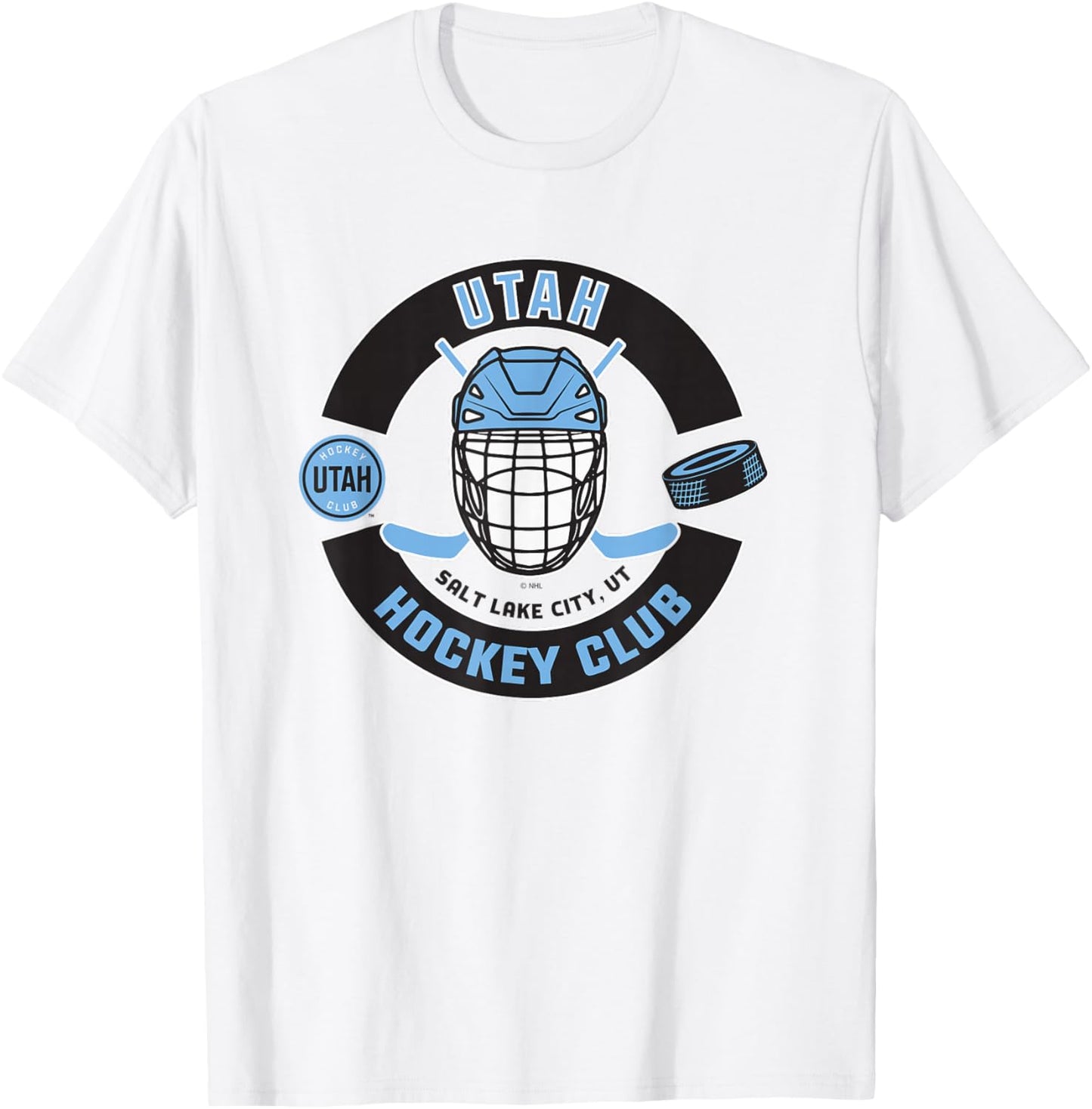Utah Hockey Club Mask Gray Officially Licensed T-Shirt - T-Shirt | White