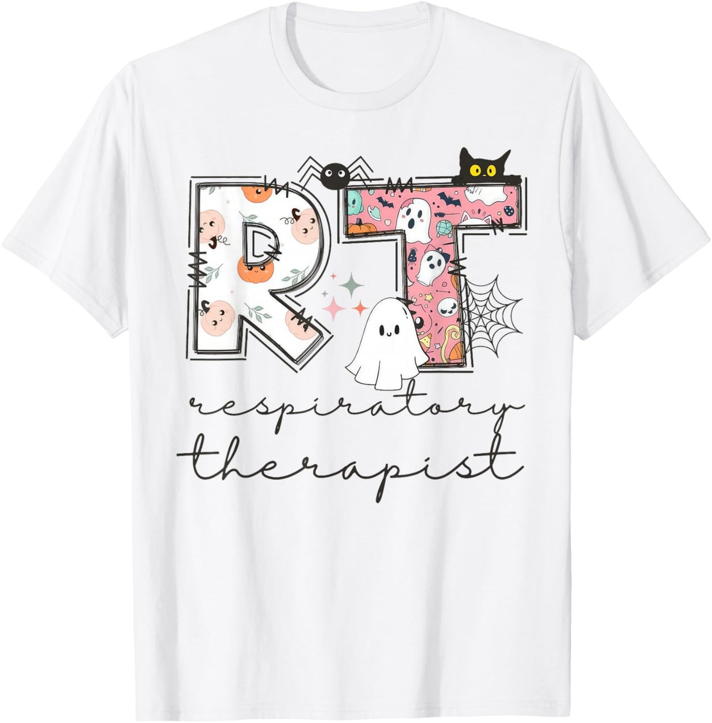 Respiratory Therapist Ghost RT Respiratory Therapy Halloween T-Shirt - T-Shirt | White