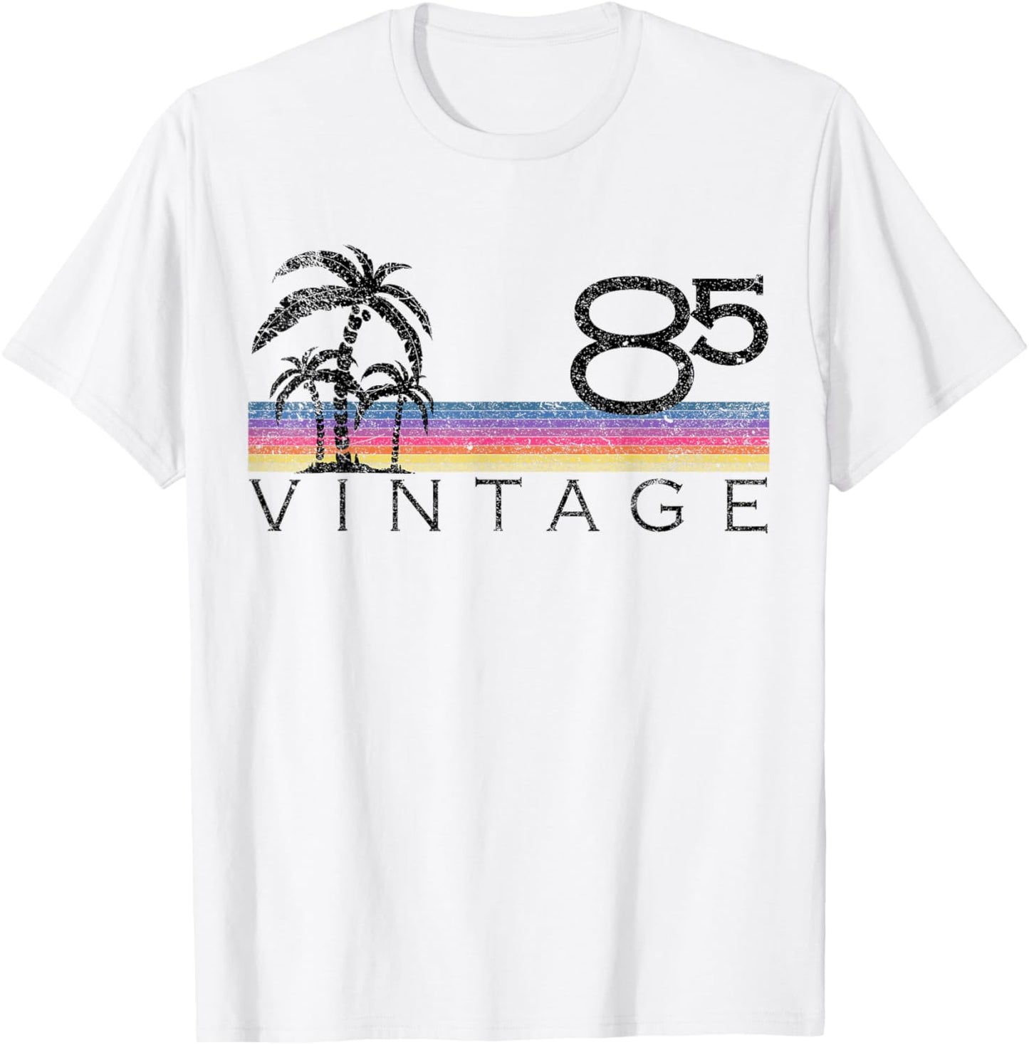 Vintage Surfing 1985 Pacific Ocean Sunset 40th Birthday Gift T-Shirt - T-Shirt | White
