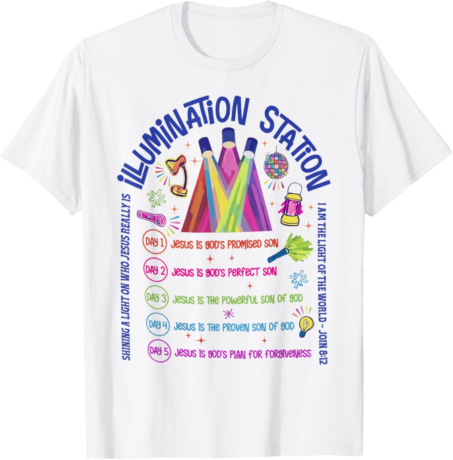 Illumination Station VBS 2026 Bible Jesus Christian Lights T-Shirt - T-Shirt | White
