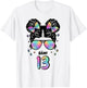 13th Birthday Girl Messy Bun Bäm! 13 T-Shirt - T-Shirt | White