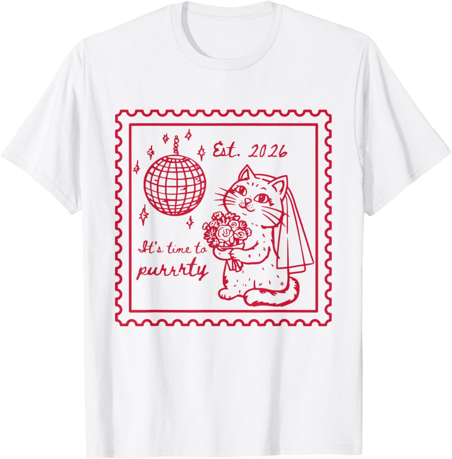 Cat Bachelorette Party Getting Meowied Cats Bride Funny T-Shirt - T-Shirt | White