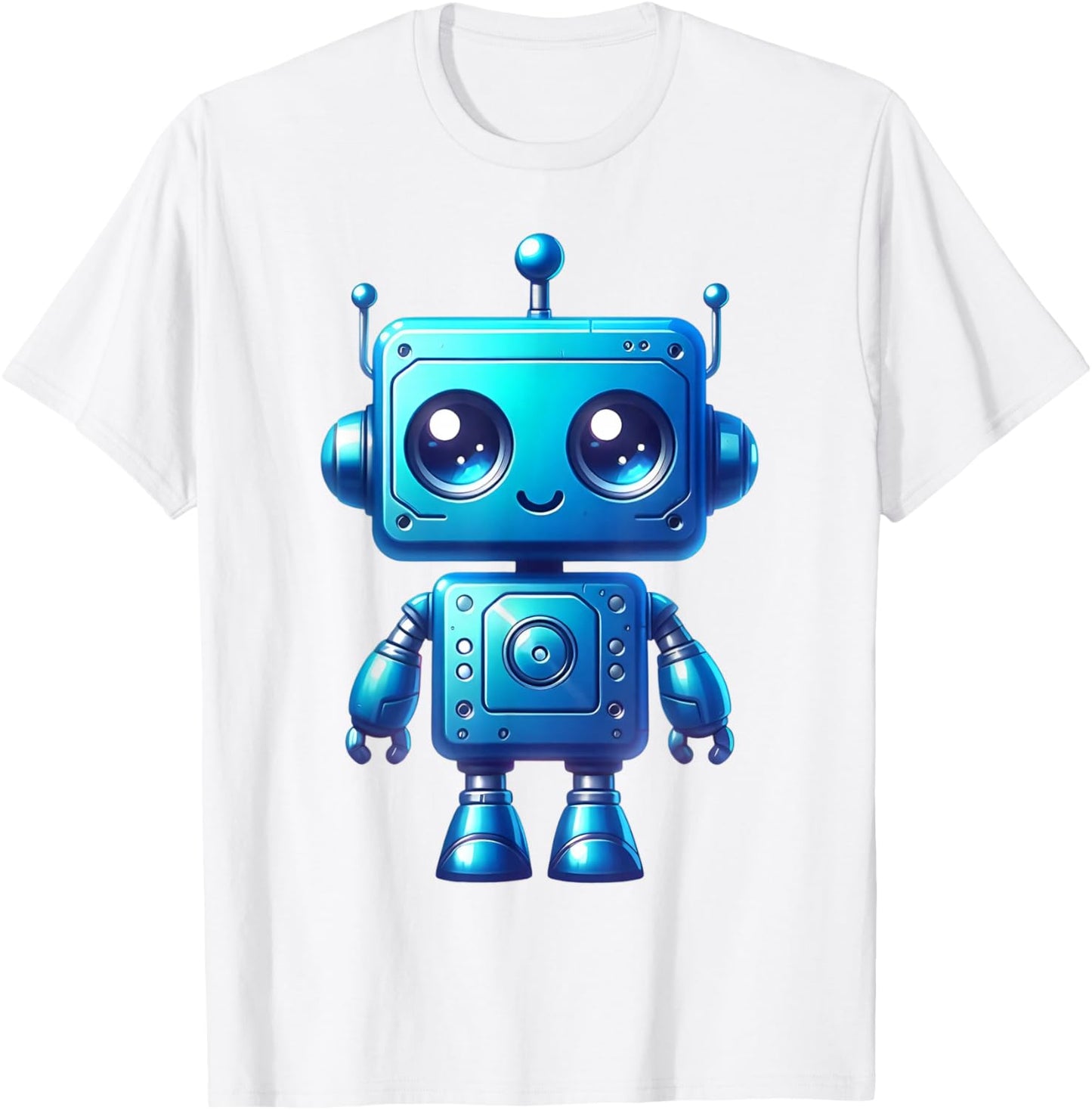 Funny Bleu Robot Robotic Kids Boy Costume T-Shirt - T-Shirt | White