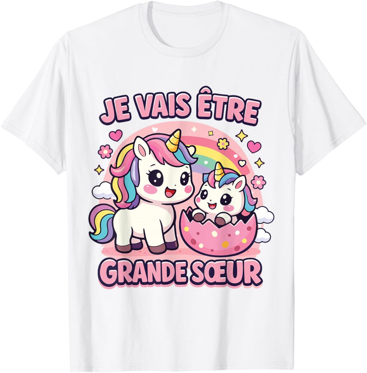 Je Vais Être Grande Sœur Licorne Cadeau Annonce Grossesse T-Shirt - T-Shirt | White