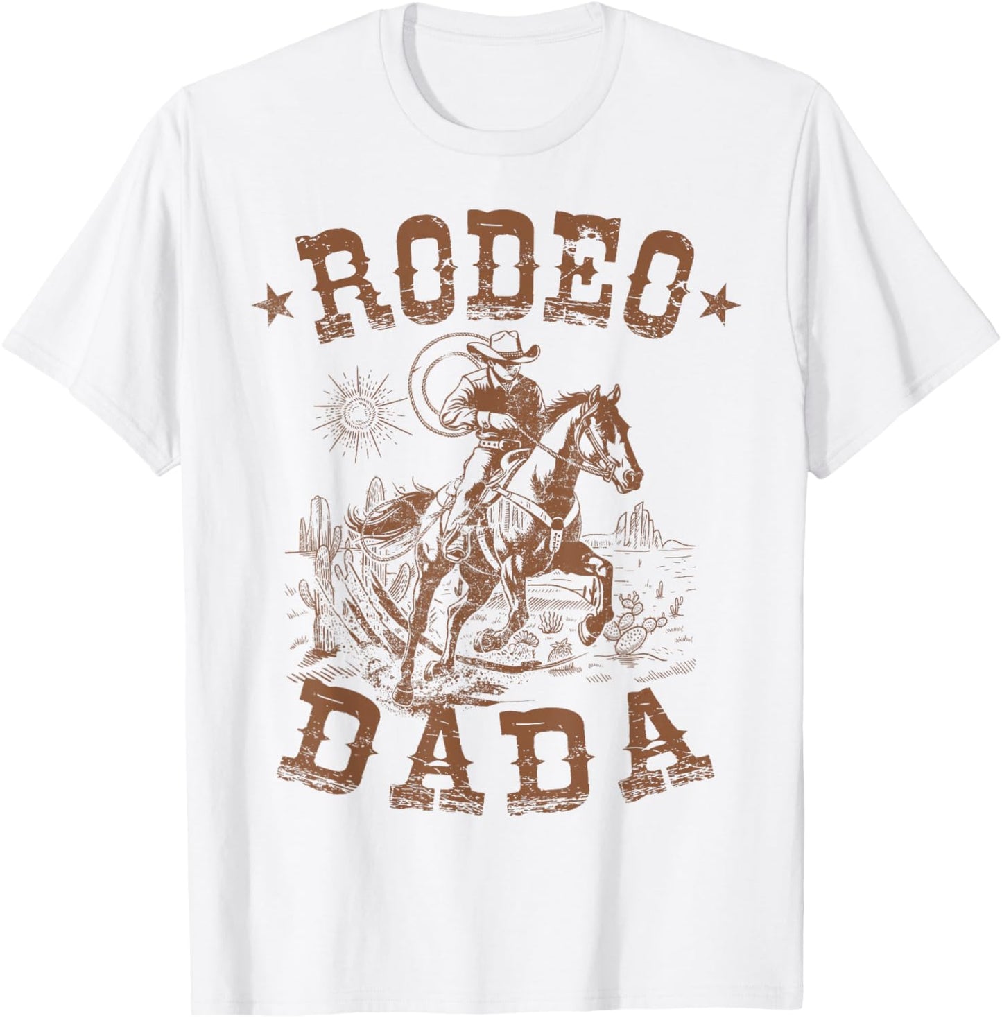 Rodeo Dada Western Cowboy Family Matching Father's Day T-Shirt - T-Shirt | White