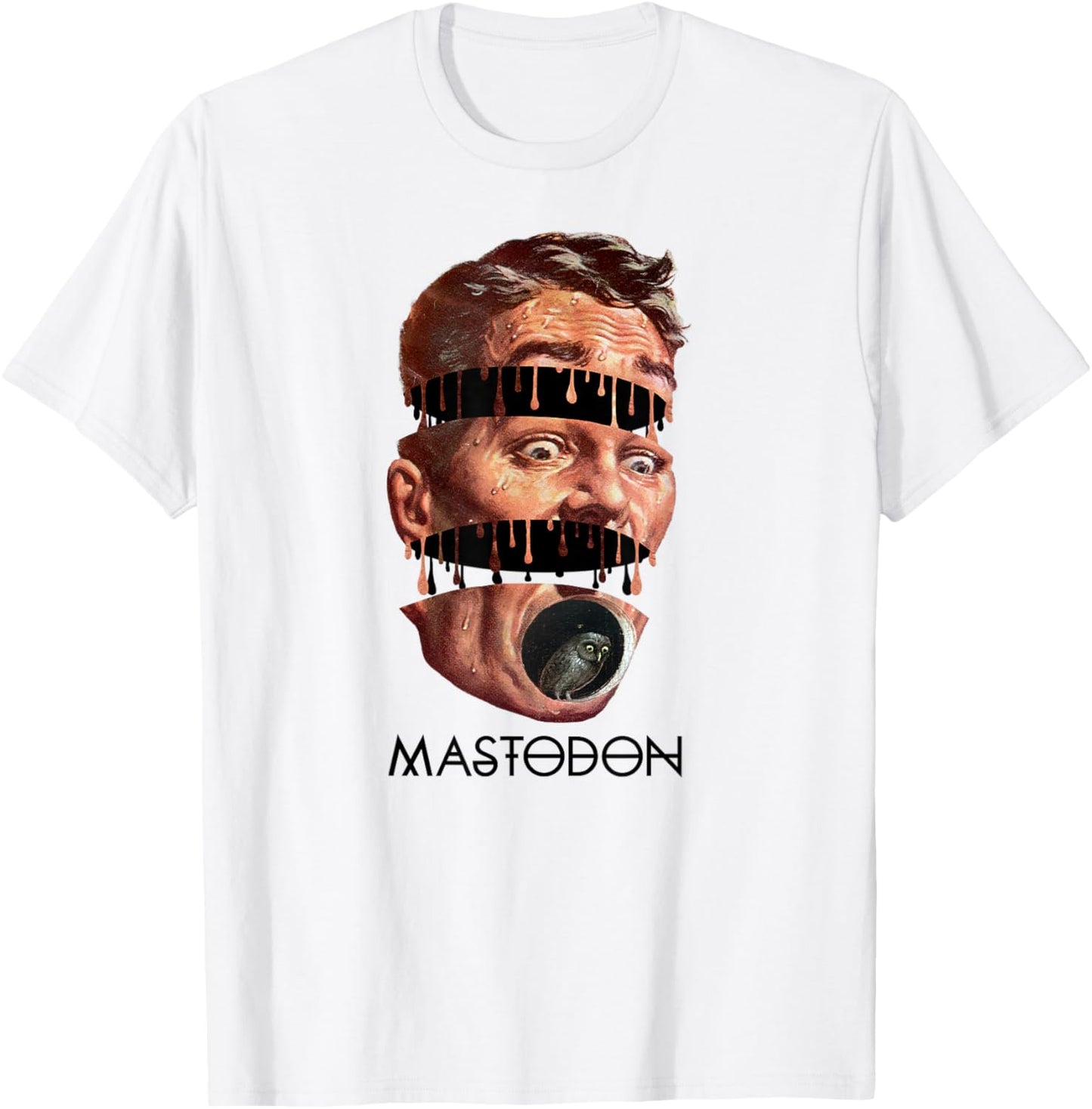 Mastodon – Head Split Owl T-Shirt - T-Shirt | White