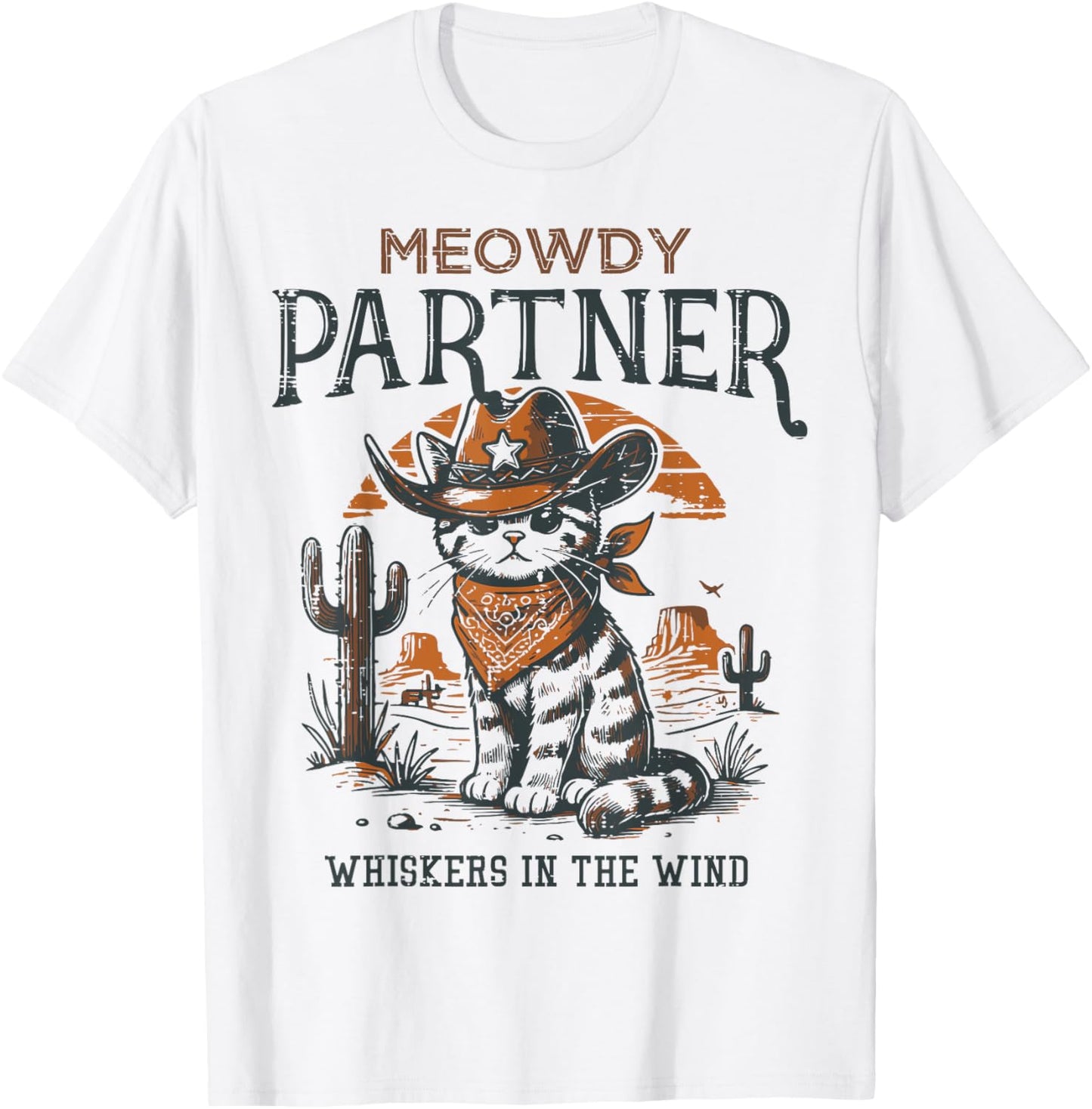 Cowboy Cat Meowdy Partner Vintage Howdy Kitten Women Men Kid T-Shirt - T-Shirt | White