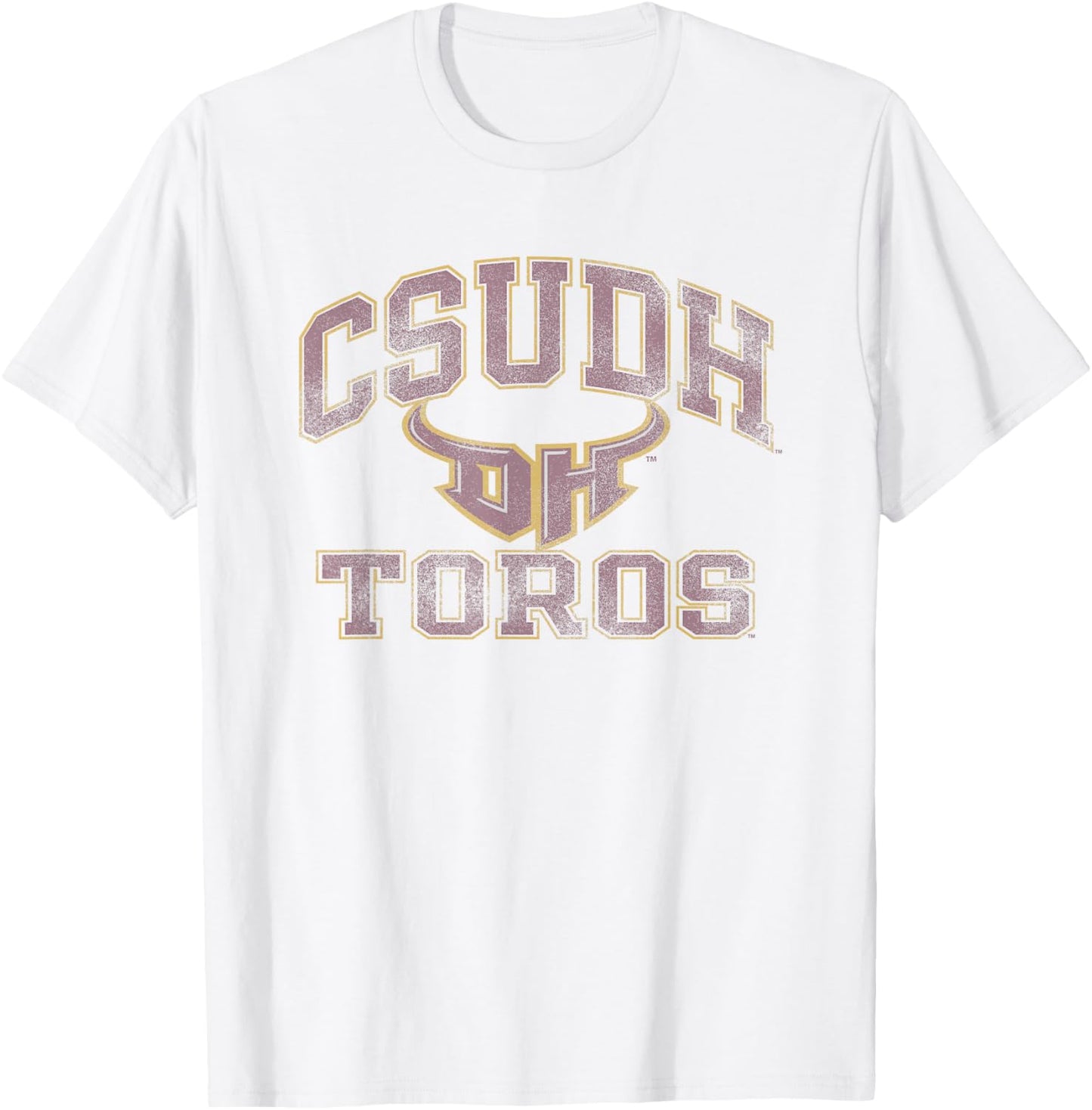 Cal State Dominguez Hills Toros Vintage Worn Gray T-Shirt - T-Shirt | White