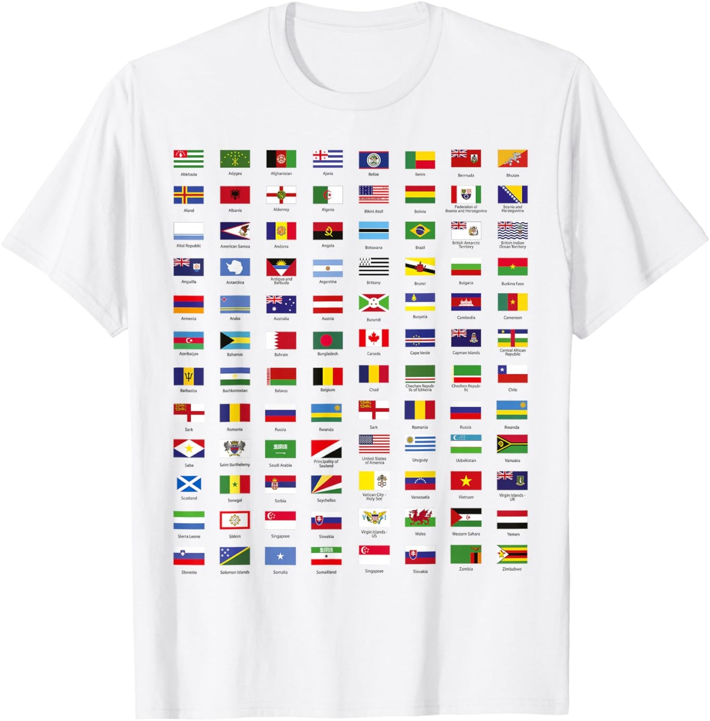 All Countries Flags of The World 287 Flag International T-Shirt - T-Shirt | White