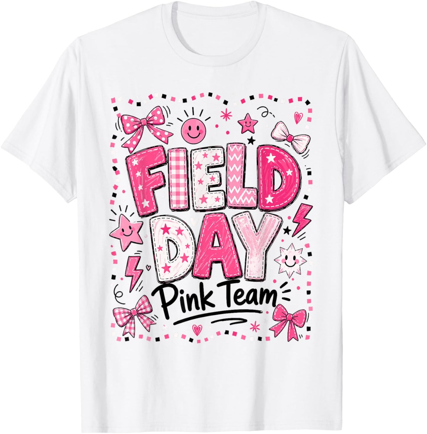 Field Day Pink Team Funny for Kids Teacher Field Day Games T-Shirt - T-Shirt | White
