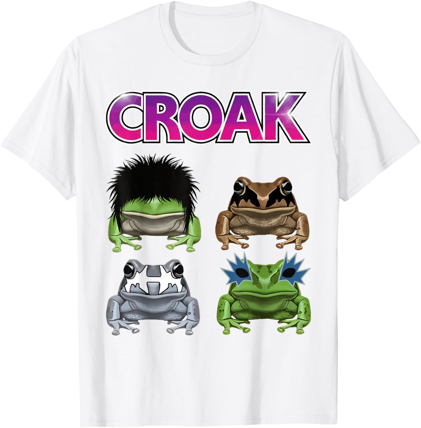 Funny Croak Frogs Band Rock Music Frog Lovers T-Shirt - T-Shirt | White