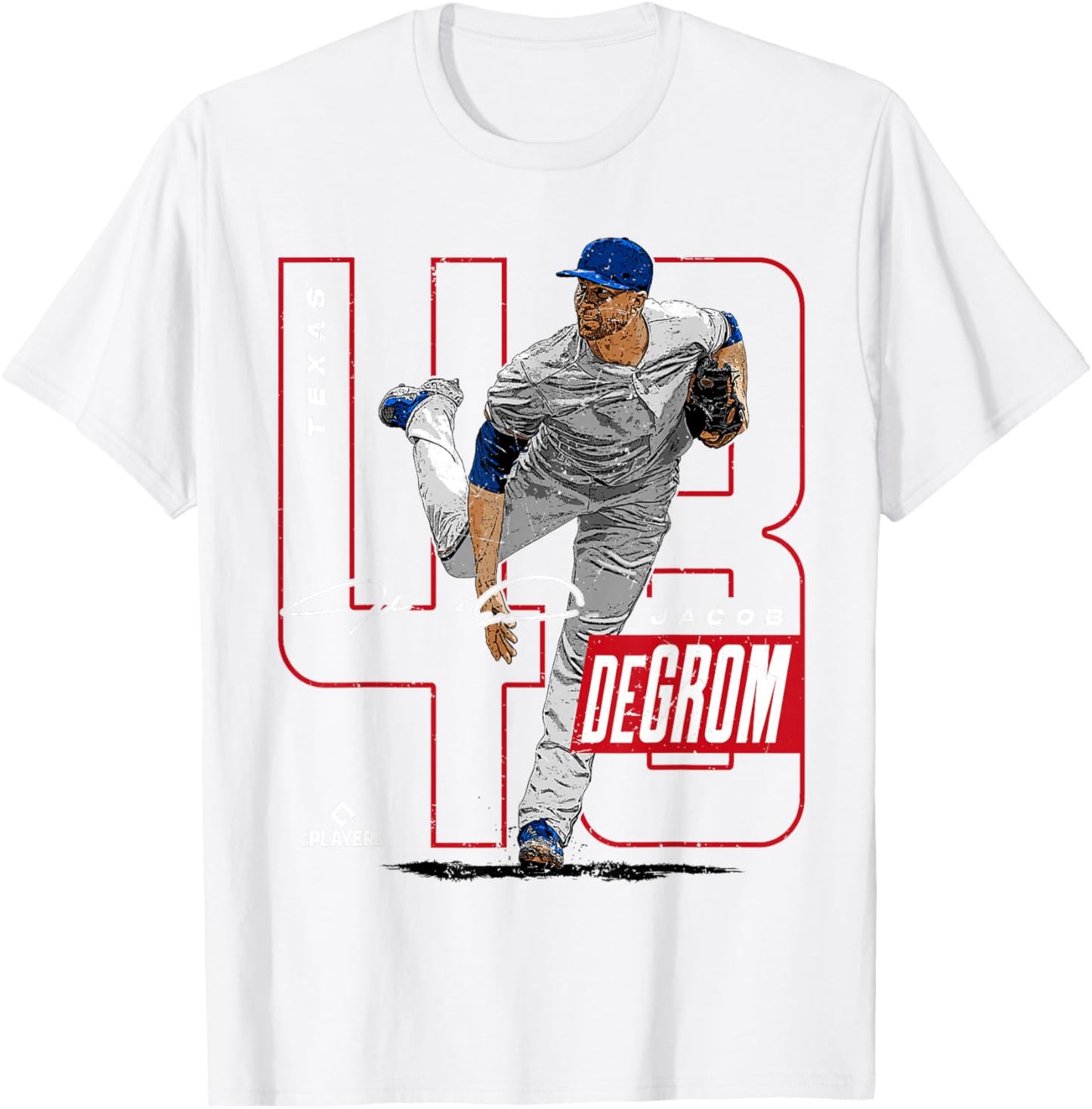 Jacob Degrom | MLB Baseball Players Texas | MLBJDE201M T-Shirt - T-Shirt | White