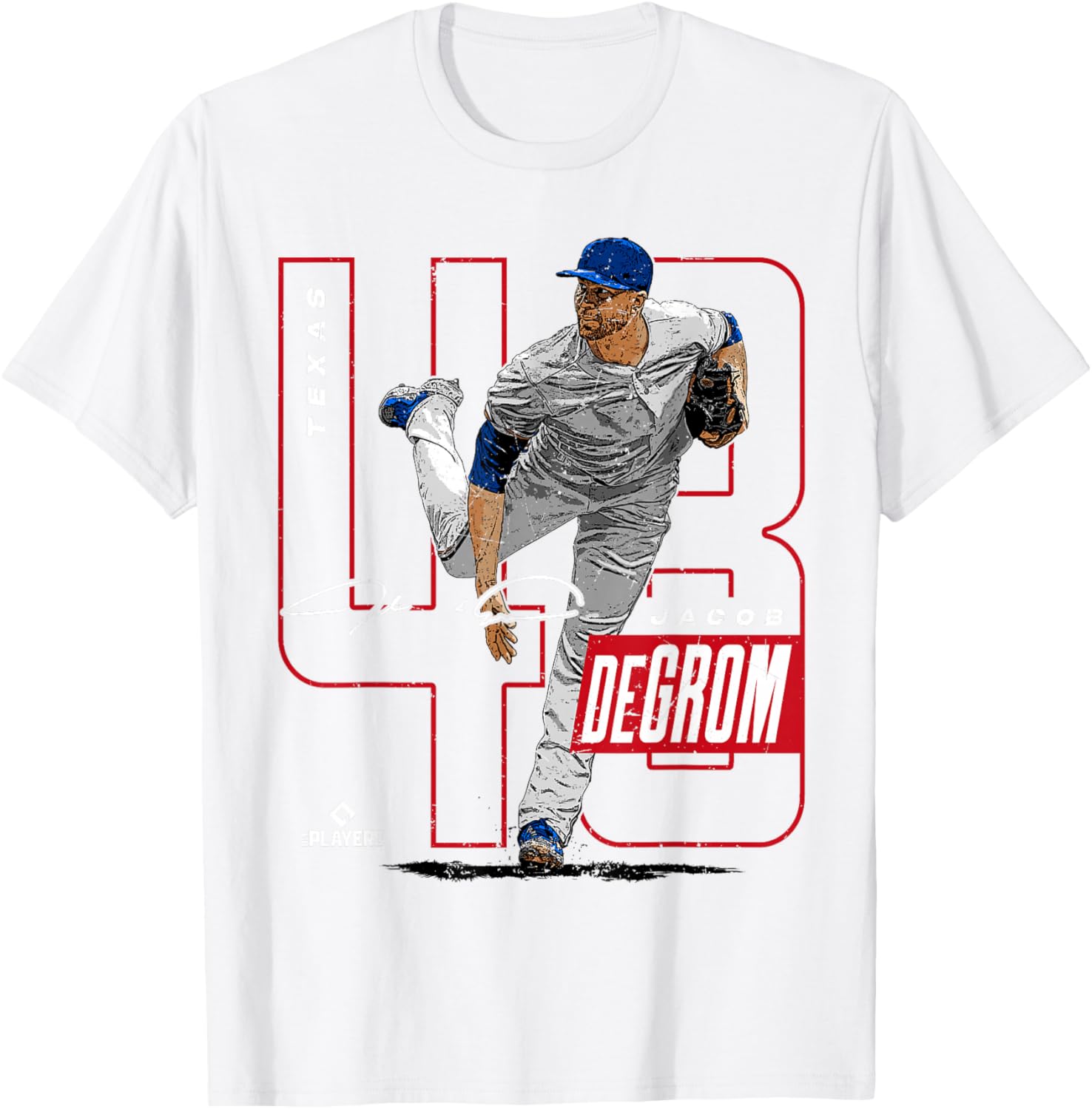 Jacob Degrom | MLB Baseball Players Texas | MLBJDE201M T-Shirt - T-Shirt | White