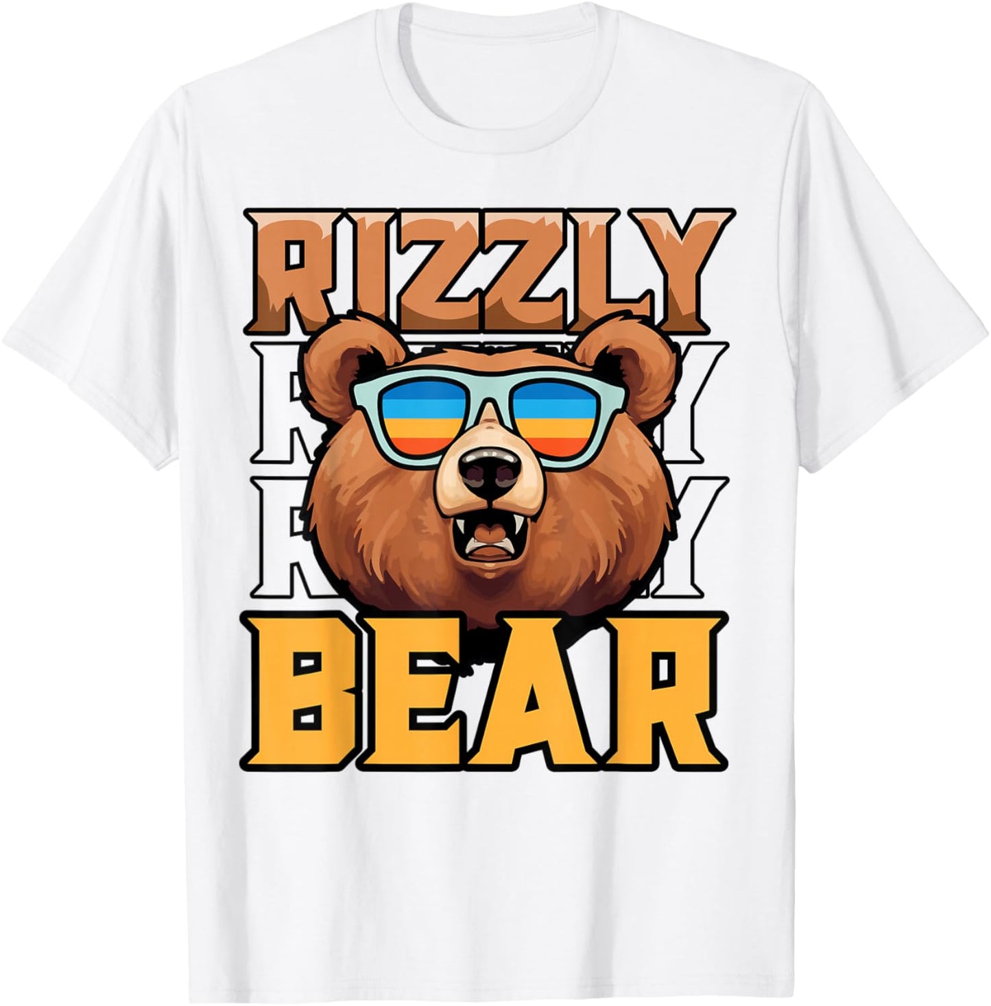 Rizzly Bear Funny Rizz Meme Grizzly Bear Lover T-Shirt - T-Shirt | White