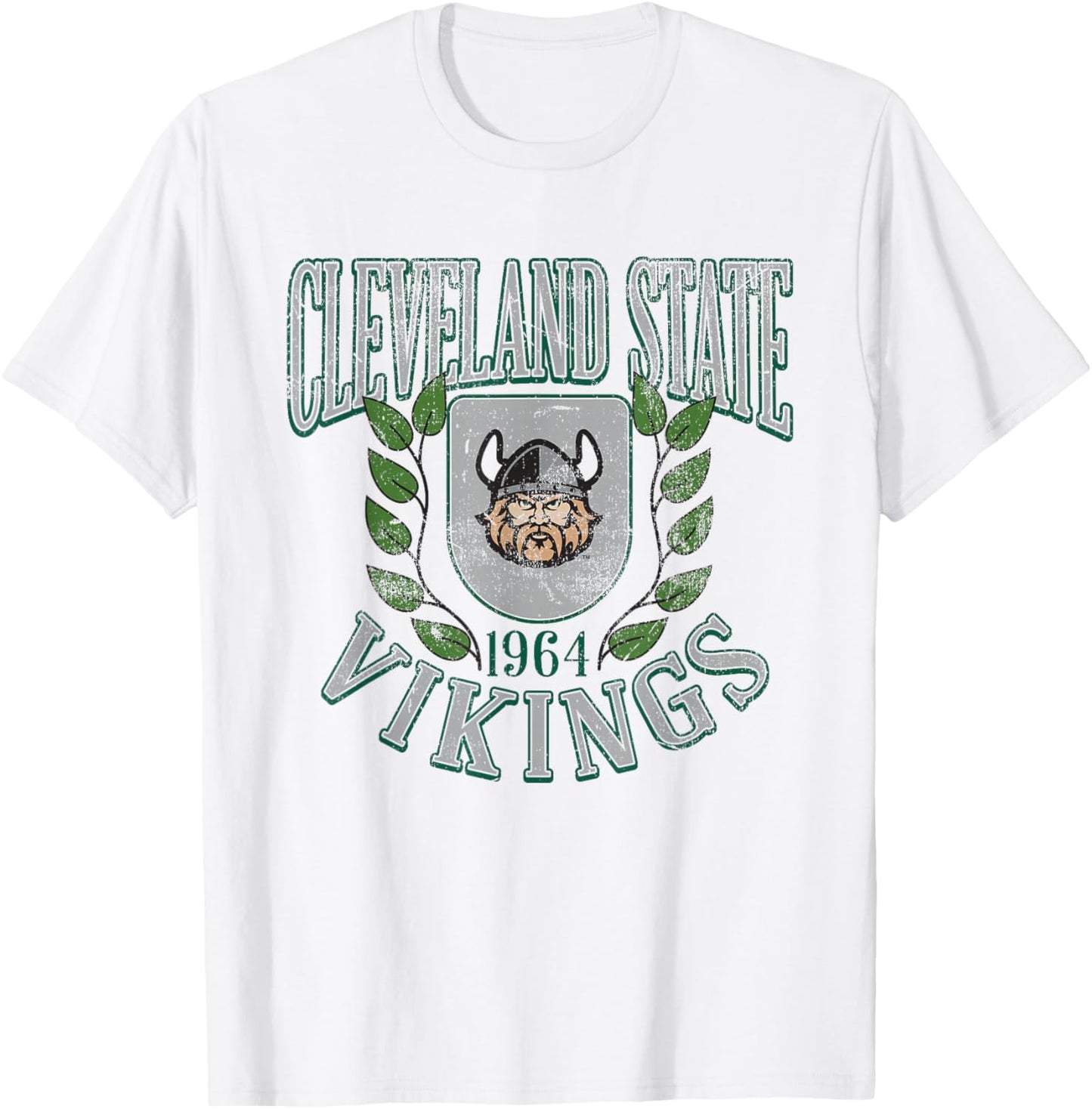 Cleveland State Vikings Retro Shield White T-Shirt - T-Shirt | White