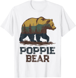 Poppie Bear Father's Day Vintage Birthday Christmas Poppie T-Shirt - T-Shirt | White