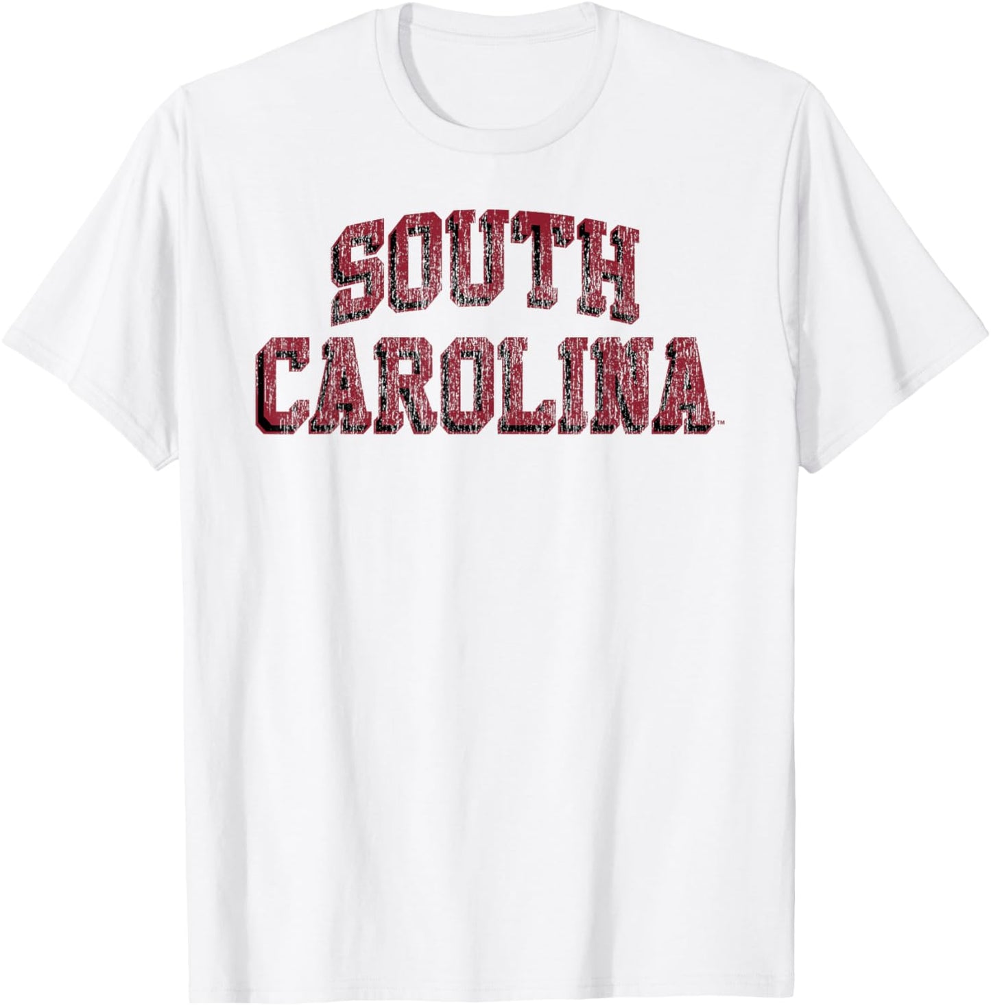 South Carolina Gamecocks Retro Arch Logo Officially Licensed T-Shirt - T-Shirt | White