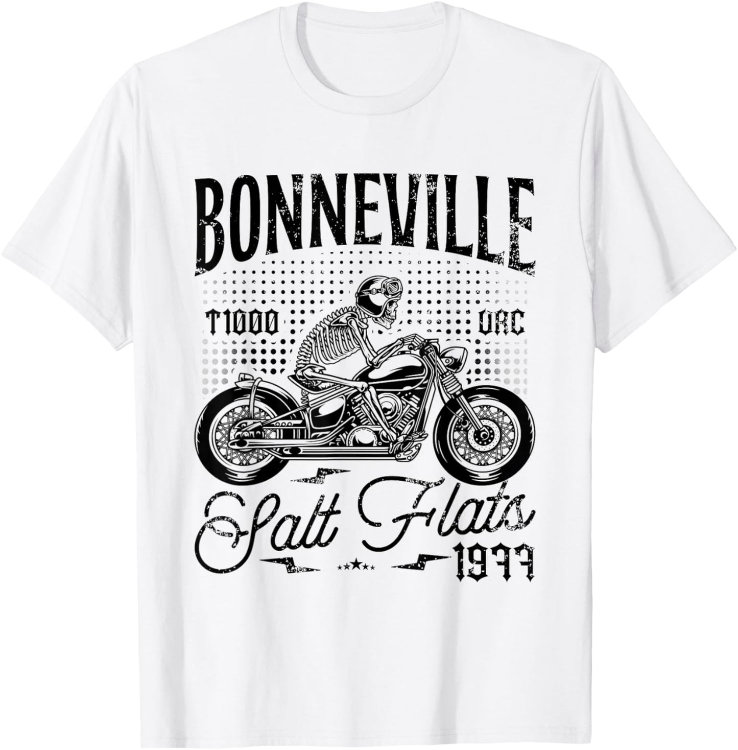 Bonneville Salt Flats Motorcycle Racing Biker Birthday 1977 T-Shirt - T-Shirt | White