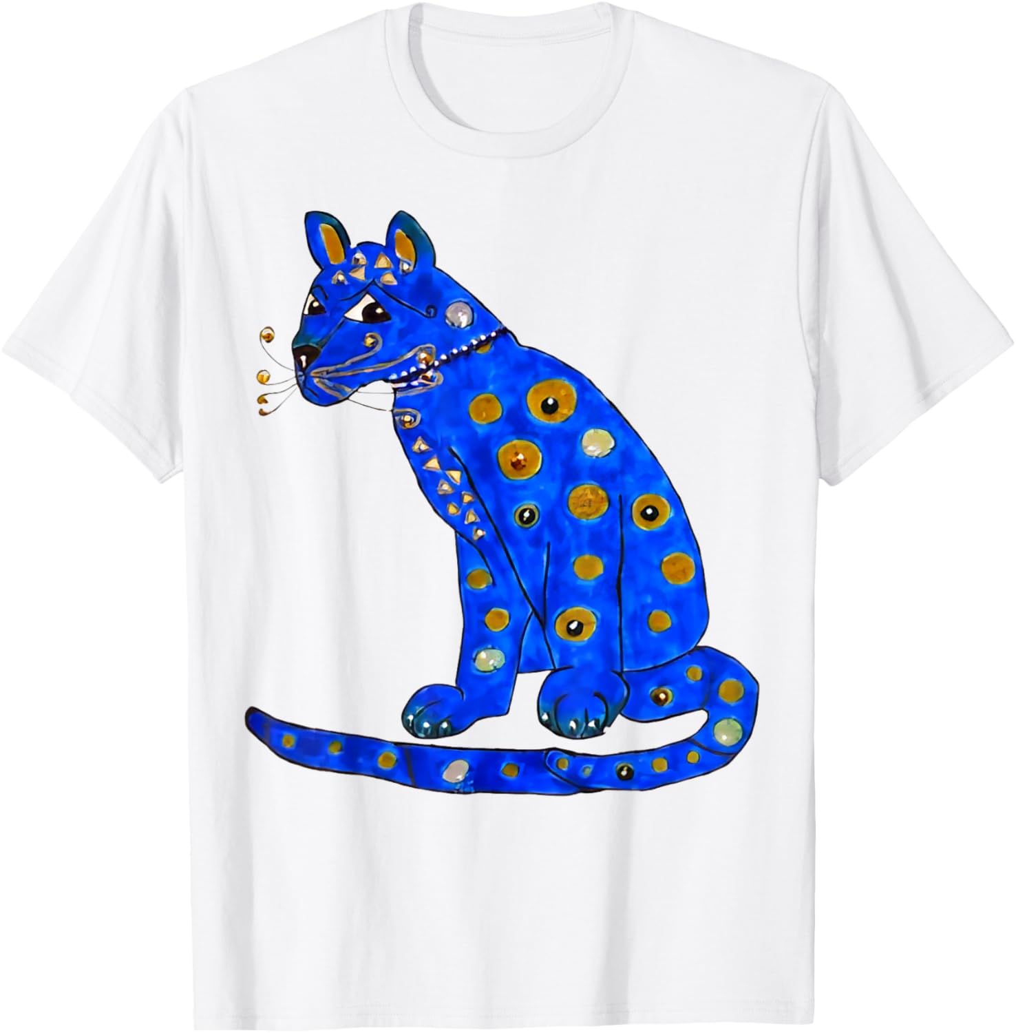 Cute Pet In My Heart -Adults Blue Ugly Blue Cat T-Shirt - T-Shirt | White