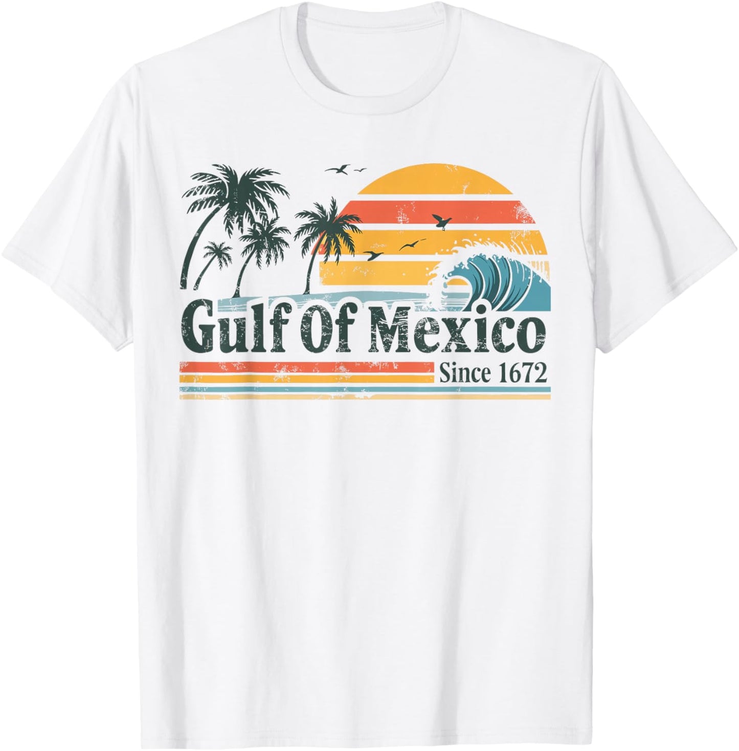 Gulf of Mexico Shirt Retro Vintage Beach Golf von Mexico T-Shirt - T-Shirt | White