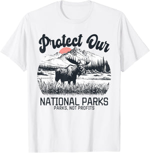 Protect Our National Parks Moose Parks Not Profits T-Shirt - T-Shirt | White