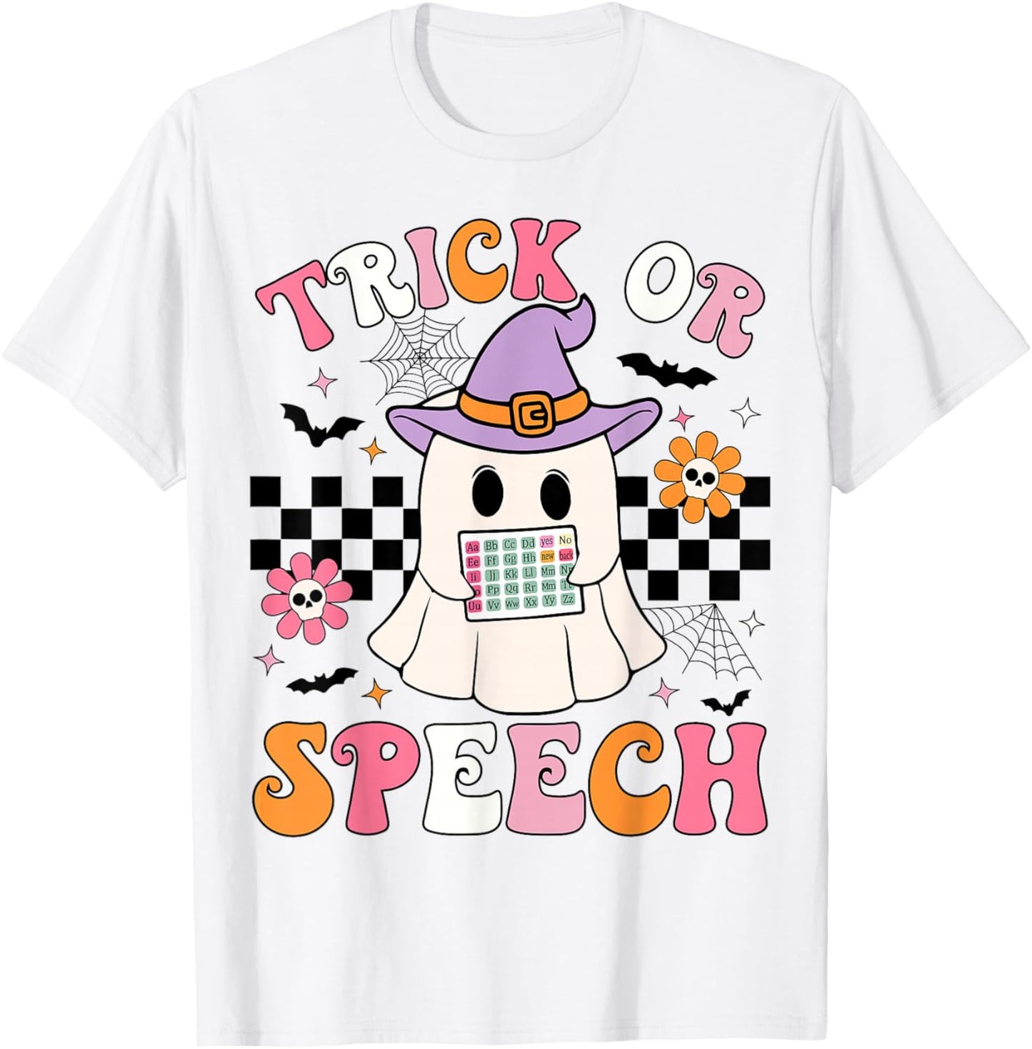 Trick or Speech Funny SLP Halloween Speech Therapy Halloween T-Shirt - T-Shirt | White