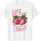 Summer Flower Botanical Strawberry Wildflower T-Shirt - T-Shirt | White