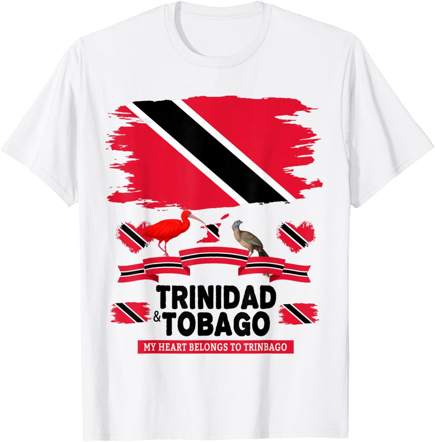Trinidad Flag Idea with Trinidad & Tobago Culture T-Shirt - T-Shirt | White