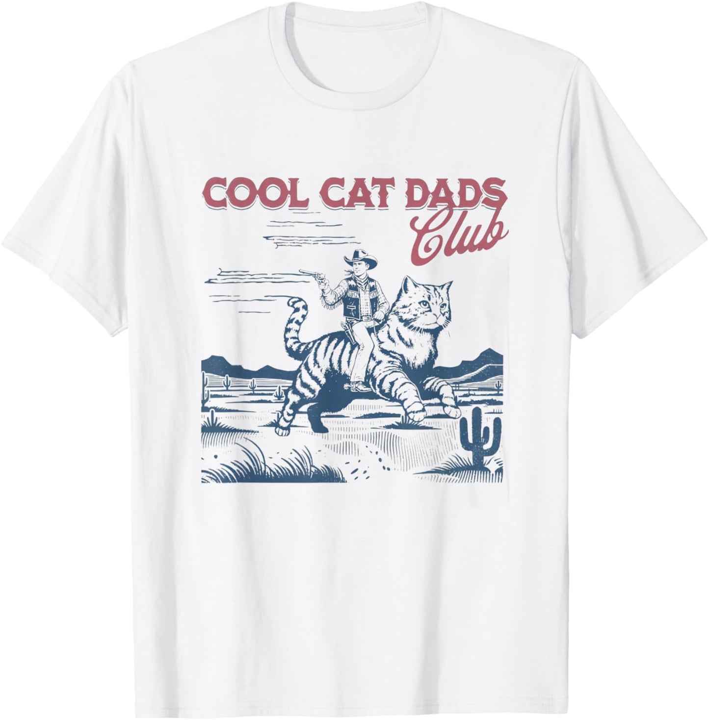 Vintage Cool Cat Dads Club Cats Owner Father's Day Apparel T-Shirt - T-Shirt | White