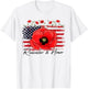 Memorial Day Remember Honor Patriotic USA Flag Flower Women T-Shirt - T-Shirt | White