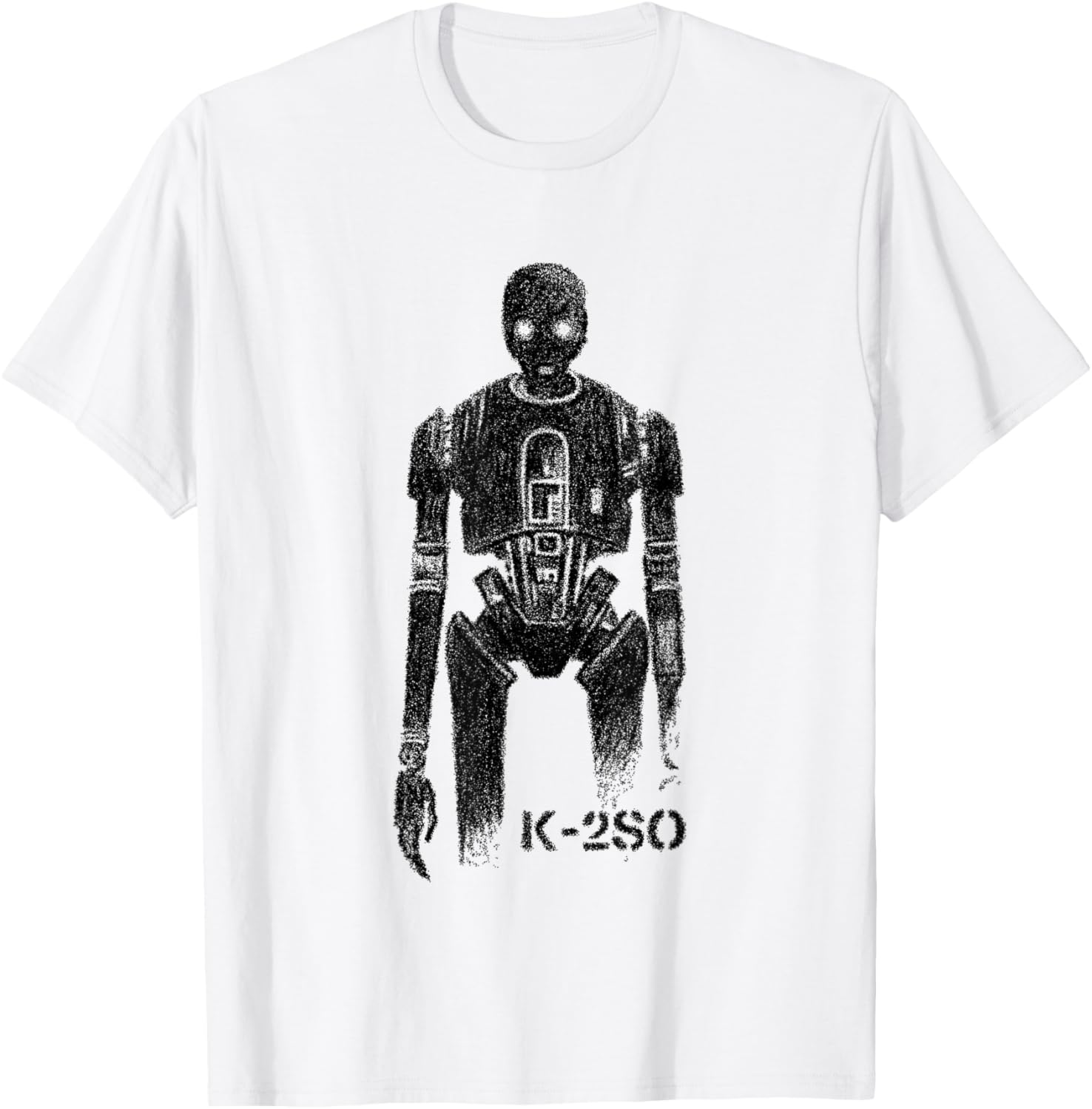 Star Wars Rogue One Iconic K-2SO Enforcer Droid Faded Logo T-Shirt - T-Shirt | White