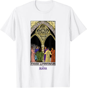 Marvel Agatha All Along Three of Pentacles Vintage Tarot T-Shirt - T-Shirt | White