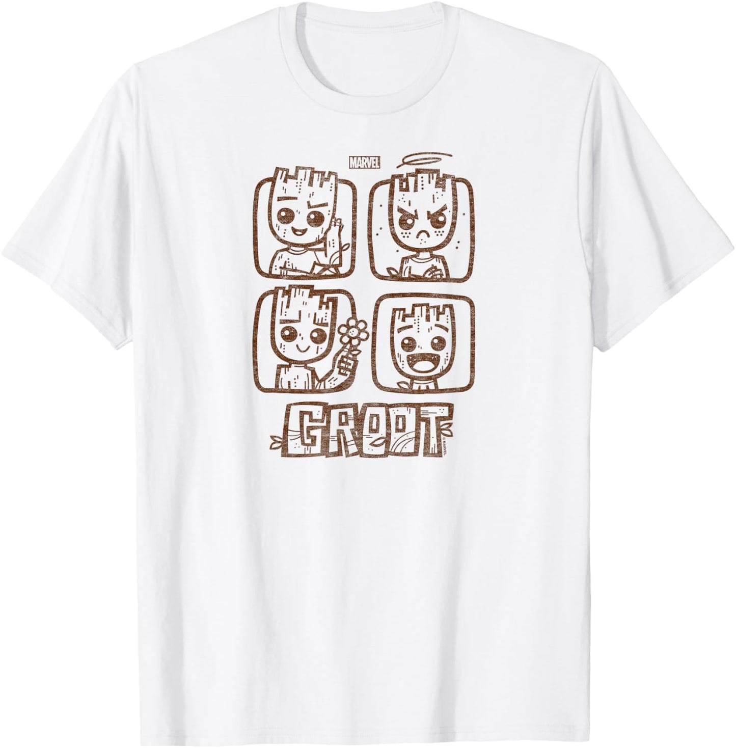 Guardians of The Galaxy - Groot Grid T-Shirt - T-Shirt | White
