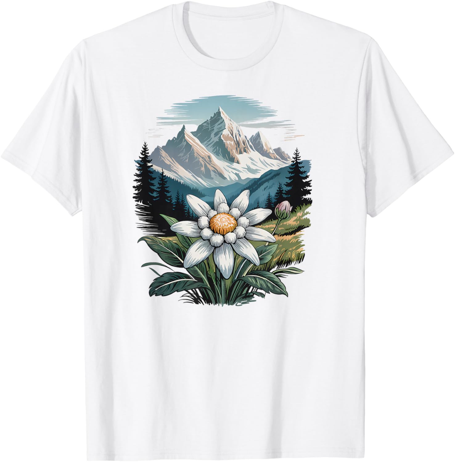 Edelweiss Alpine Flower Austria Bavaria Switzerland T-Shirt - T-Shirt | White