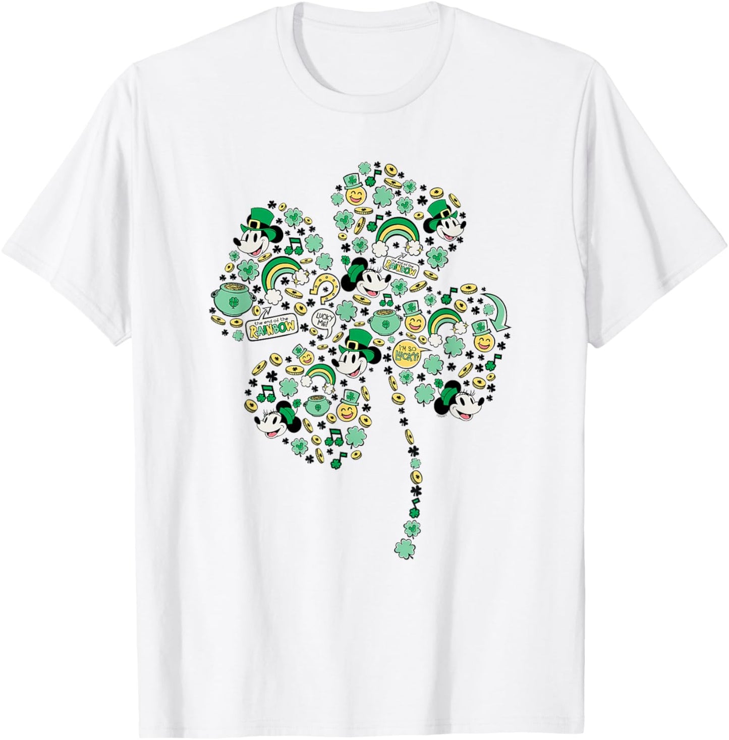 Disney Mickey & Minnie St. Patrick's Day Lucky 4-Leaf Clover T-Shirt - T-Shirt | White