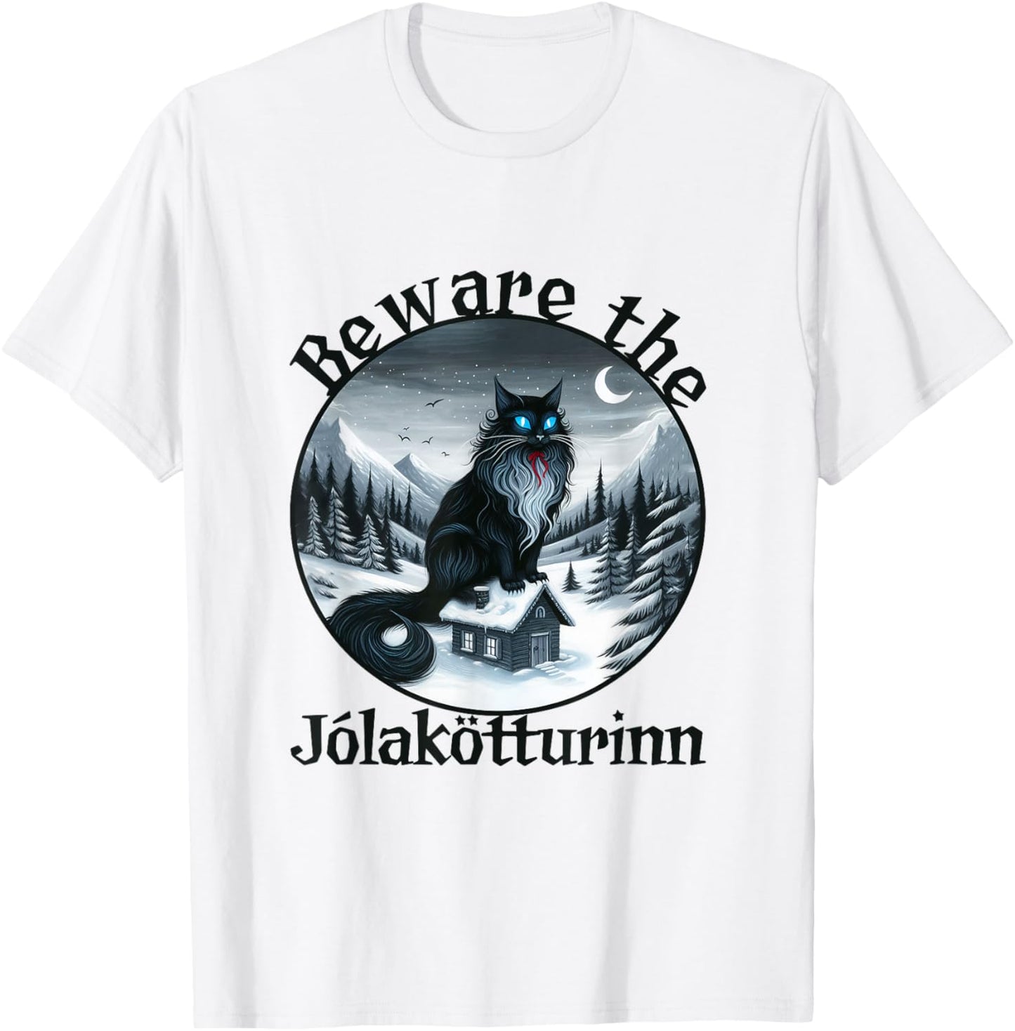 Beware The Jolakotturinn Yule Cat Icelandic Christmas Norse Men Women Kids T-Shirt - T-Shirt | White
